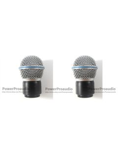 2X Replacement Ball Head Mesh Microphone Grille with capsule for  BETA 58A 