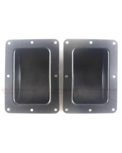 2Pcs Recessed Black Castor Dish 6" x 4" to Fit 3" or 4" Wheels For ATA Cases