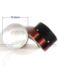 2pcs(1pair)  75.5mm White aluminum Bass voice coil Pure copper Round wire 8ohm 