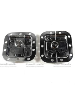 2x  Chrome Small Butterfly Latches (Split Dish,Padlock) For ATA Road Cases