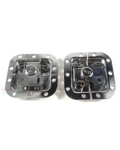 Two Chrome Small Butterfly Latches (Split Dish,Padlock) For ATA Road Cases
