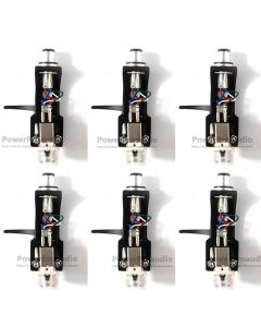 6sets Magnetic Cartridge Stylus With Turntable Headshell 4 Pin Contacts 